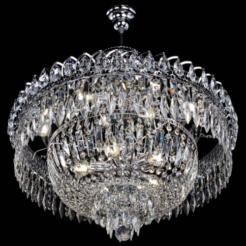 Люстра Водопад перо с подвесом в Ижевске Гусь Хрустальный