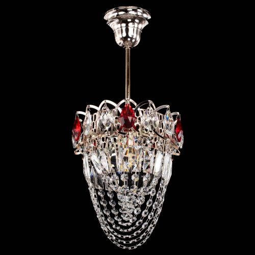 Люстра Водоворот №1 мини с подвесом красная в Ижевске Гусь Хрустальный