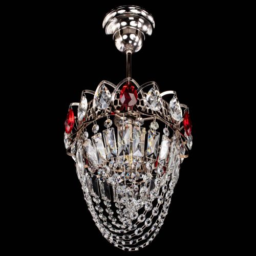 Люстра Водоворот №1 мини с подвесом красная в Ижевске Гусь Хрустальный
