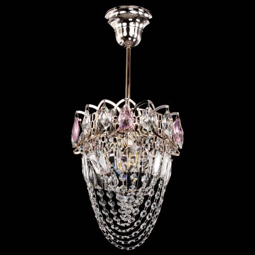 Люстра Водоворот №1 мини с подвесом розовая в Ижевске Гусь Хрустальный