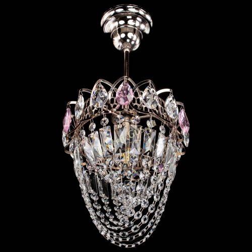 Люстра Водоворот №1 мини с подвесом розовая в Ижевске Гусь Хрустальный