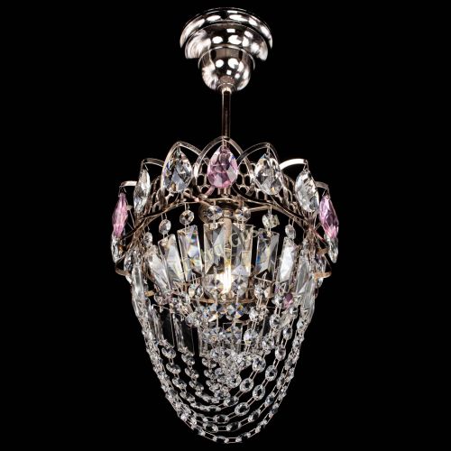 Люстра Водоворот №1 мини с подвесом розовая в Ижевске Гусь Хрустальный