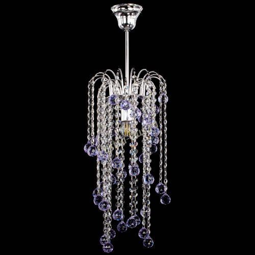 Люстра Зима каскад шар 30 фиолетовая в Ижевске Гусь Хрустальный