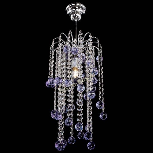 Люстра Зима каскад шар 30 фиолетовая в Ижевске Гусь Хрустальный