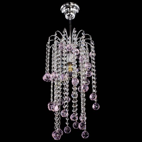 Люстра Зима каскад шар 30 розовая в Ижевске Гусь Хрустальный