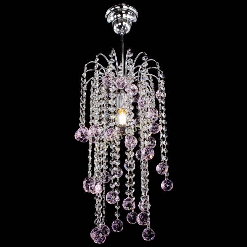 Люстра Зима каскад шар 30 розовая в Ижевске Гусь Хрустальный