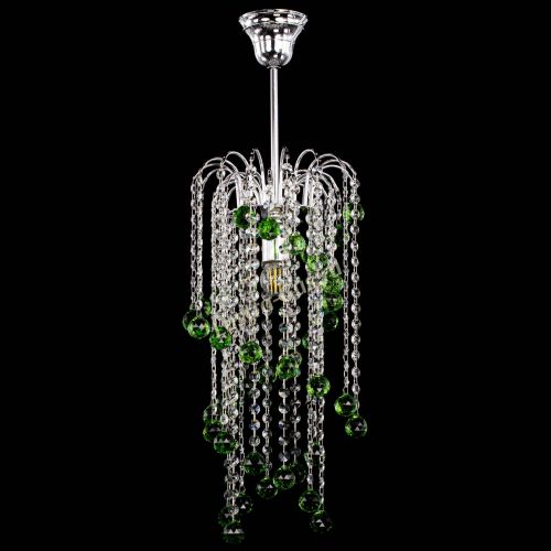 Люстра Зима каскад шар 30 зеленая в Ижевске Гусь Хрустальный