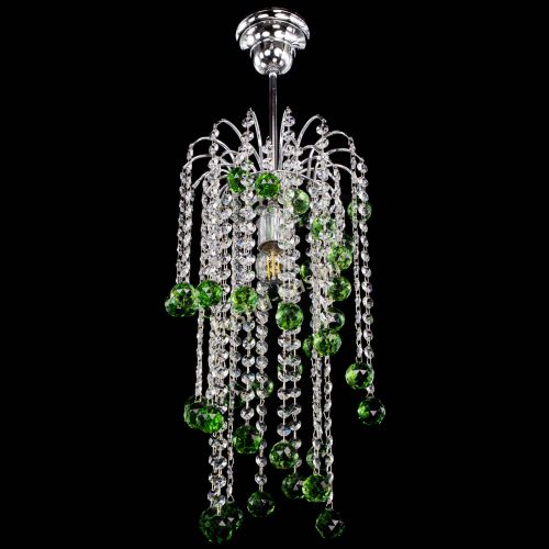 Люстра Зима каскад шар 30 зеленая в Ижевске Гусь Хрустальный