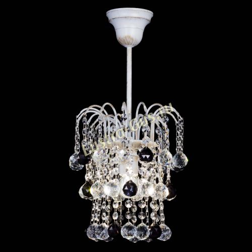 Люстра Зима шар черная (белая патина)  в Ижевске Гусь Хрустальный