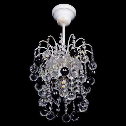 Люстра Зима шар черная (белая патина)  в Ижевске Гусь Хрустальный
