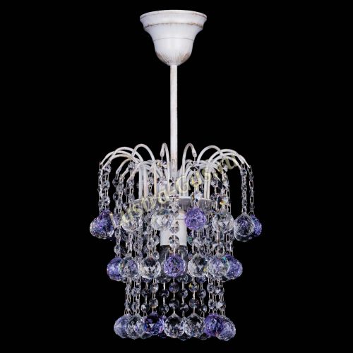 Люстра Зима шар фиолетовая (белая патина)  в Ижевске Гусь Хрустальный