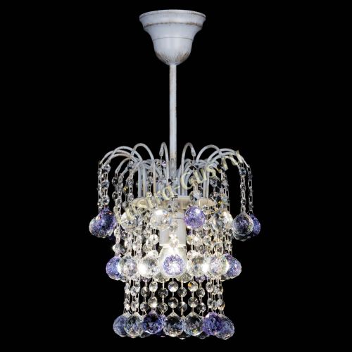 Люстра Зима шар фиолетовая (белая патина)  в Ижевске Гусь Хрустальный