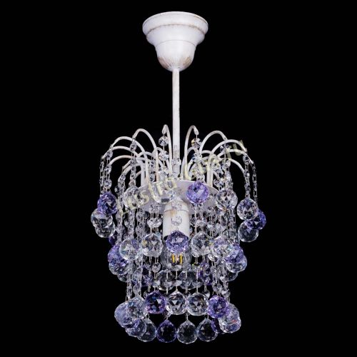 Люстра Зима шар фиолетовая (белая патина)  в Ижевске Гусь Хрустальный