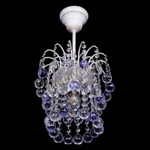 Люстра Зима шар фиолетовая (белая патина)  в Ижевске Гусь Хрустальный