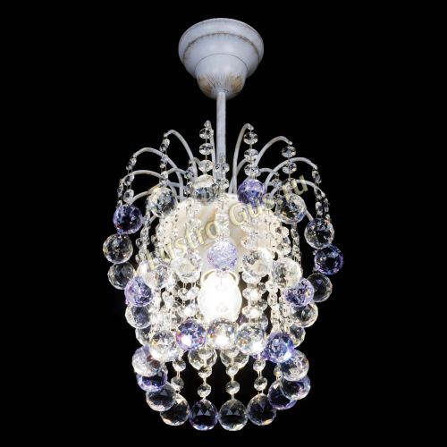 Люстра Зима шар фиолетовая (белая патина)  в Ижевске Гусь Хрустальный