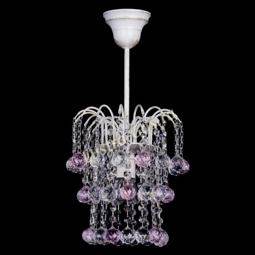 Люстра Зима шар розовая (белая патина)  в Ижевске Гусь Хрустальный