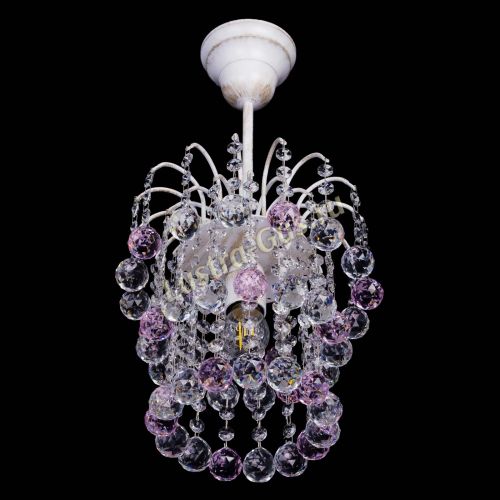 Люстра Зима шар розовая (белая патина)  в Ижевске Гусь Хрустальный