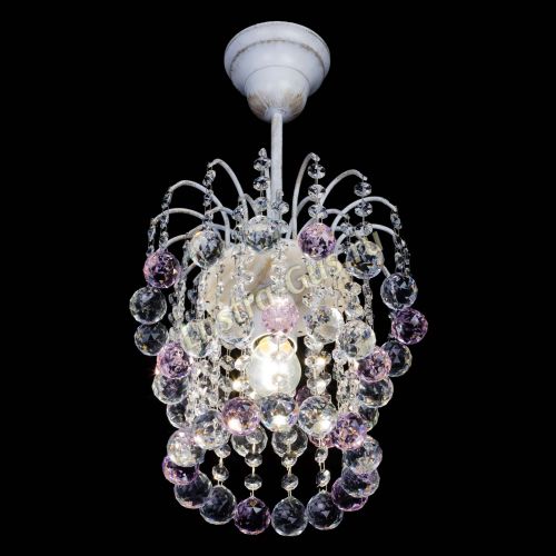 Люстра Зима шар розовая (белая патина)  в Ижевске Гусь Хрустальный