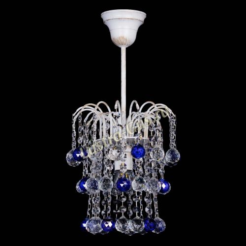 Люстра Зима шар синяя (белая патина)  в Ижевске Гусь Хрустальный