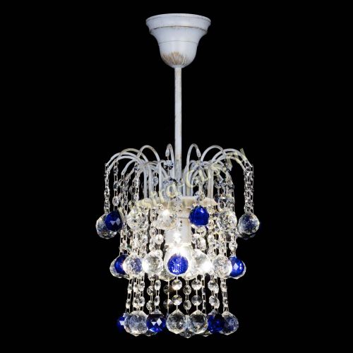 Люстра Зима шар синяя (белая патина)  в Ижевске Гусь Хрустальный