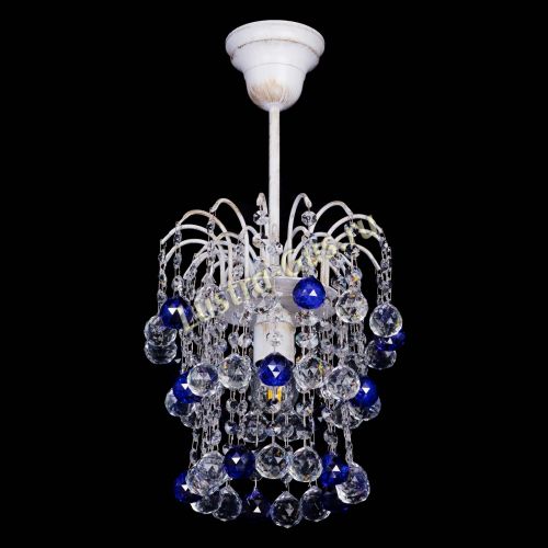 Люстра Зима шар синяя (белая патина)  в Ижевске Гусь Хрустальный