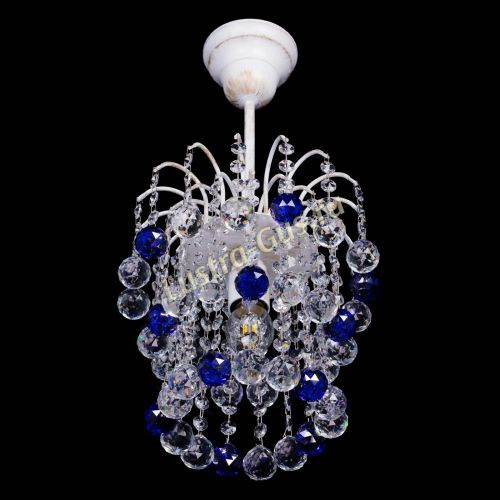 Люстра Зима шар синяя (белая патина)  в Ижевске Гусь Хрустальный