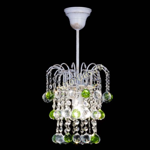 Люстра Зима шар зеленая (белая патина)  в Ижевске Гусь Хрустальный
