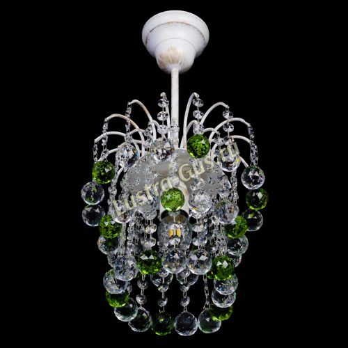 Люстра Зима шар зеленая (белая патина)  в Ижевске Гусь Хрустальный