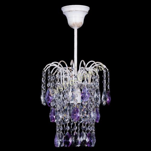 Люстра Зима журавлик фиолетовая (белая патина) в Ижевске Гусь Хрустальный