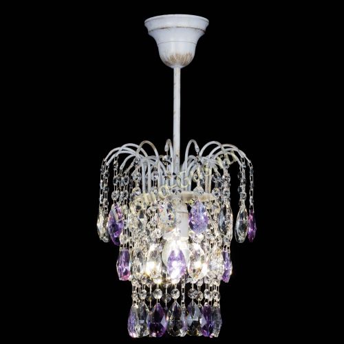 Люстра Зима журавлик фиолетовая (белая патина) в Ижевске Гусь Хрустальный