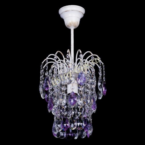 Люстра Зима журавлик фиолетовая (белая патина) в Ижевске Гусь Хрустальный