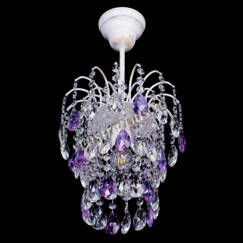 Люстра Зима журавлик фиолетовая (белая патина) в Ижевске Гусь Хрустальный