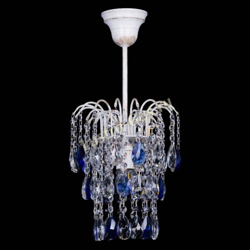 Люстра Зима журавлик синяя (белая патина) в Ижевске Гусь Хрустальный