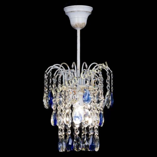 Люстра Зима журавлик синяя (белая патина) в Ижевске Гусь Хрустальный