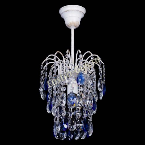 Люстра Зима журавлик синяя (белая патина) в Ижевске Гусь Хрустальный