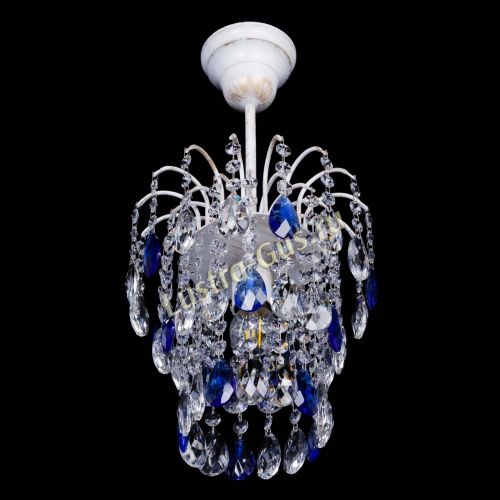 Люстра Зима журавлик синяя (белая патина) в Ижевске Гусь Хрустальный