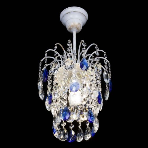 Люстра Зима журавлик синяя (белая патина) в Ижевске Гусь Хрустальный