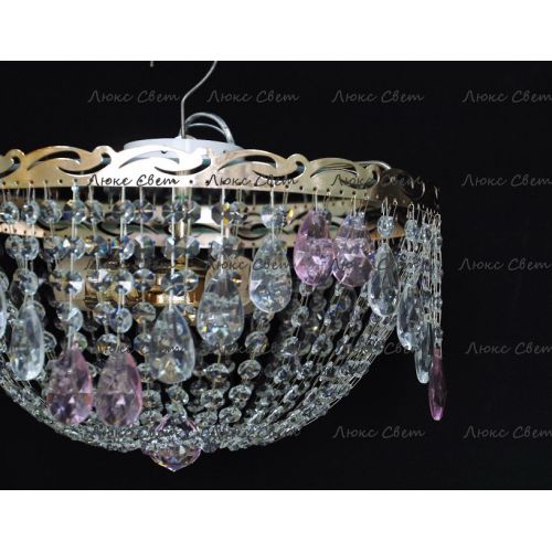 Люстра Анжелика журавлик розовая в Ижевске Гусь Хрустальный