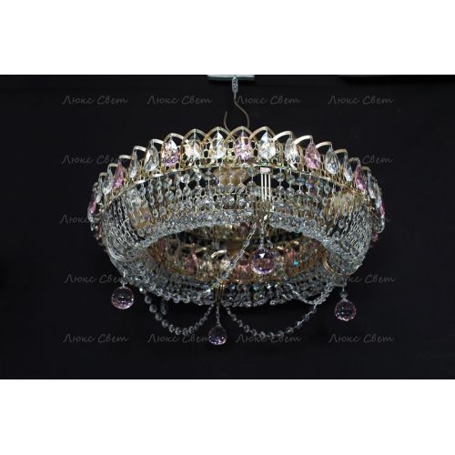 Люстра Кольцо блин розовая в Ижевске Гусь Хрустальный