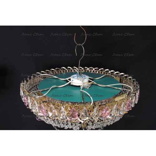 Люстра Кольцо блин розовая в Ижевске Гусь Хрустальный