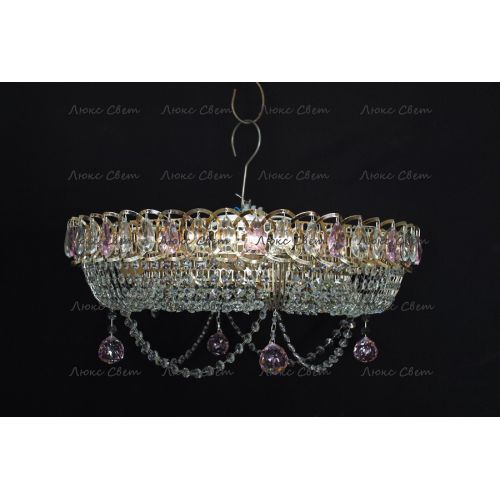 Люстра Кольцо блин розовая в Ижевске Гусь Хрустальный