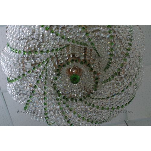 Люстра Лотос  Елена цветная № 1 в Ижевске Гусь Хрустальный