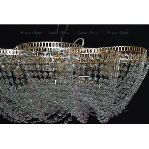 Люстра Лотос Елена розовая в Ижевске Гусь Хрустальный