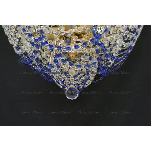 Люстра Водопад Роза синяя в Ижевске Гусь Хрустальный