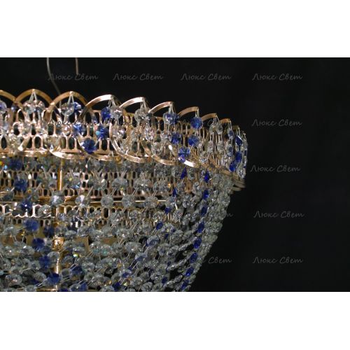 Люстра Водопад Роза синяя в Ижевске Гусь Хрустальный