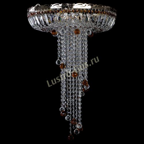 Люстра Анжелика №2 длинная шар 30 мм чайная  в Ижевске Гусь Хрустальный