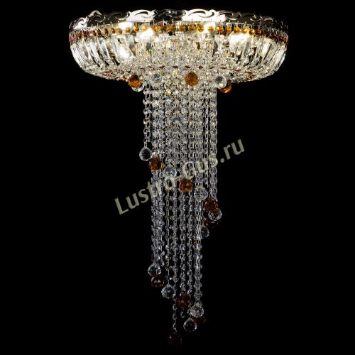 Люстра Анжелика №2 длинная шар 30 мм чайная  в Ижевске Гусь Хрустальный