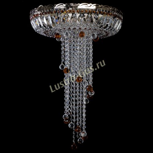 Люстра Анжелика №2 длинная шар 30 мм чайная  в Ижевске Гусь Хрустальный
