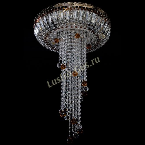 Люстра Анжелика №2 длинная шар 30 мм чайная  в Ижевске Гусь Хрустальный