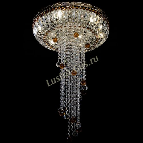 Люстра Анжелика №2 длинная шар 30 мм чайная  в Ижевске Гусь Хрустальный